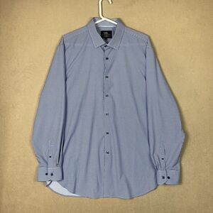 WRK Shirt‎ Mens 18 Blue Plaid Button Up 4 Way Stretch Performance Preppy Adult